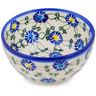 Polish Pottery Bowl 5&quot; Blue Thistle Beauty