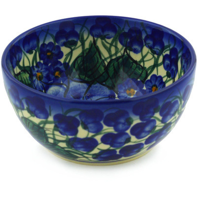 Polish Pottery Bowl 5&quot; Blue Violet UNIKAT