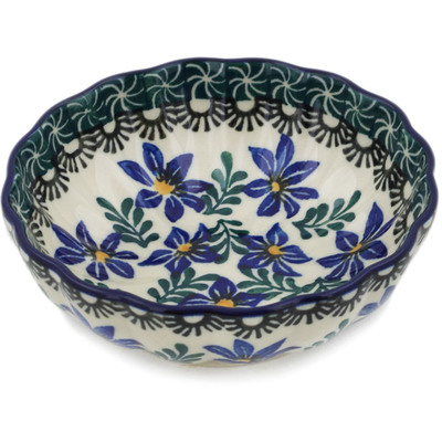Polish Pottery Bowl 5&quot; Blue Violets