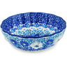Polish Pottery Bowl 5&quot; Blue Wildflower Meadow UNIKAT