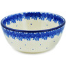Polish Pottery Bowl 5&quot; Blue Wreath Of Leaves