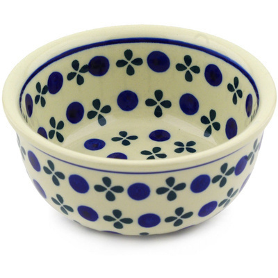 Polish Pottery Bowl 5&quot; Blueberry Blossoms