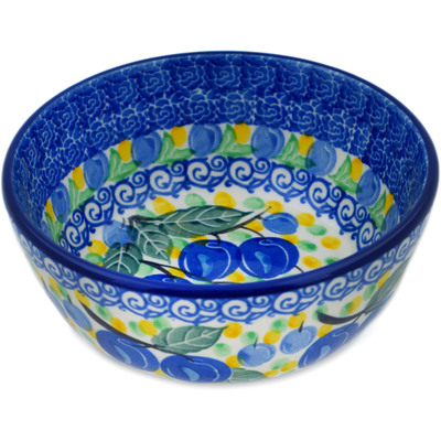 Polish Pottery Bowl 5&quot; Blueberry Bunch UNIKAT