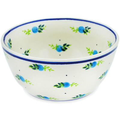 Polish Pottery Bowl 5&quot; Blueberry Forest