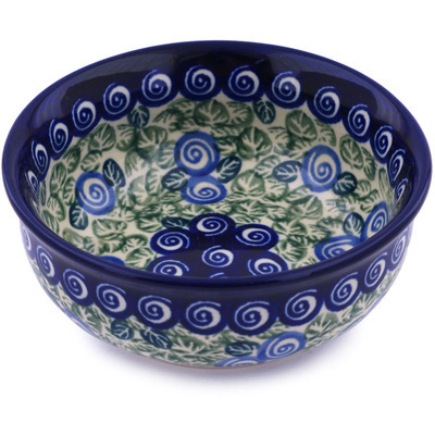 Polish Pottery Bowl 5&quot; Blueberry Swirl