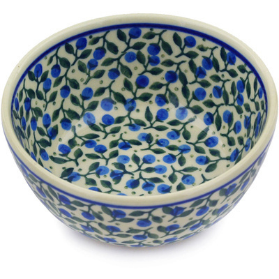 Polish Pottery Bowl 5&quot; Blueberry Vine
