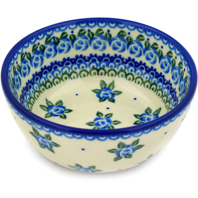 Polish Pottery Bowl 5&quot; Bluebuds