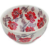 Polish Pottery Bowl 5&quot; Bold Blooms UNIKAT