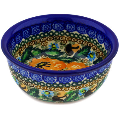 Polish Pottery Bowl 5&quot; Bold Marigold UNIKAT