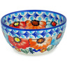 Polish Pottery Bowl 5&quot; Bold Poppies UNIKAT