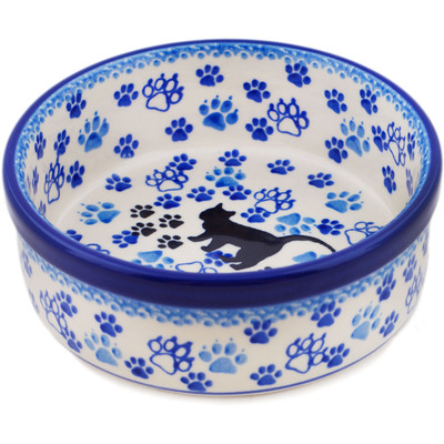 Polish Pottery Bowl 5&quot; Boo Boo Kitty Paws