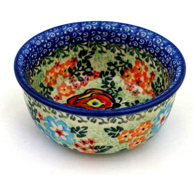 Polish Pottery Bowl 5&quot; Butterfly Adventure UNIKAT