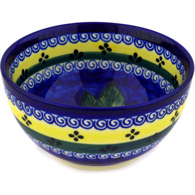 Polish Pottery Bowl 5&quot; Cabbage Roses