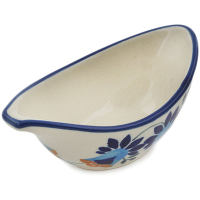 Polish Pottery Bowl 5&quot; Campanula Flower UNIKAT