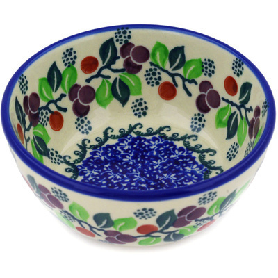 Polish Pottery Bowl 5&quot; Cherries Jubilee