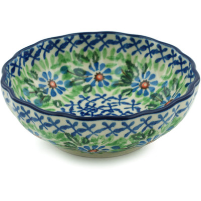 Polish Pottery Bowl 5&quot; Chicory Wreath
