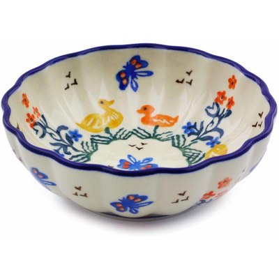 Polish Pottery Bowl 5&quot; Children&#039;s Spring