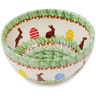 Polish Pottery Bowl 5" Chocolate Bunny