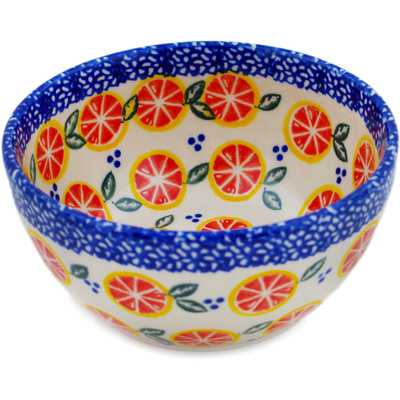 Polish Pottery Bowl 5&quot; Citrus Craze