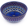 Polish Pottery Bowl 5&quot; Cobalt Poppies UNIKAT