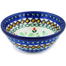 Polish Pottery Bowl 5&quot; Cobalt Poppies UNIKAT