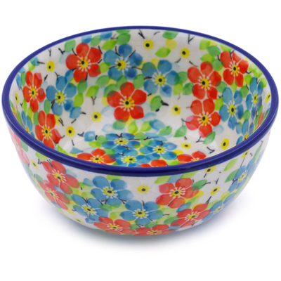 Polish Pottery Bowl 5&quot; Colorful Dizziness UNIKAT