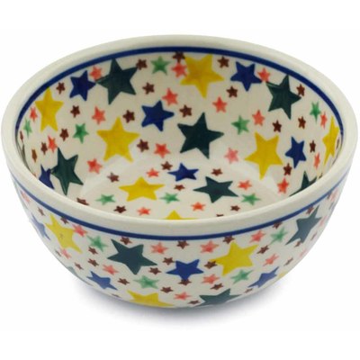 Polish Pottery Bowl 5&quot; Confetti Stars