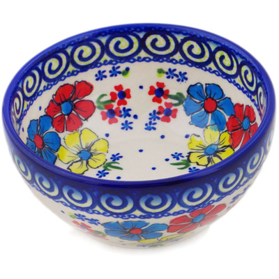 Polish Pottery Bowl 5&quot; Country Three UNIKAT