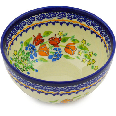 Polish Pottery Bowl 5&quot; Couronne De Feuillage UNIKAT