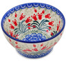 Polish Pottery Bowl 5&quot; Crimson Bells