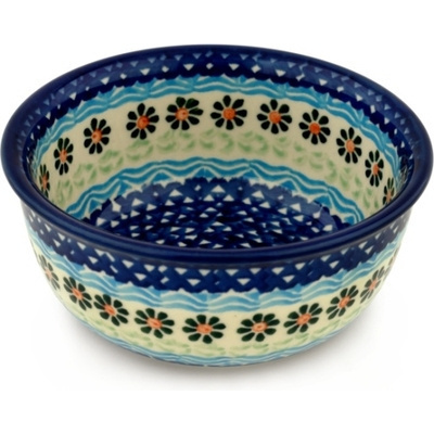 Polish Pottery Bowl 5&quot; Daisies By The Sea