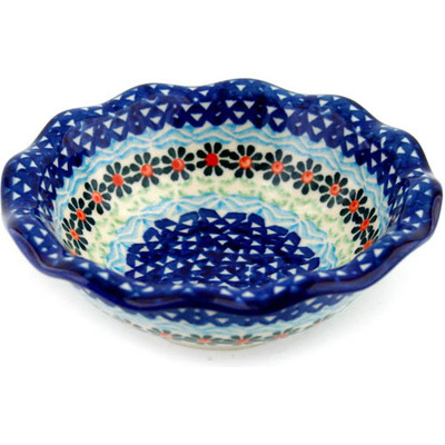 Polish Pottery Bowl 5&quot; Daisies By The Sea