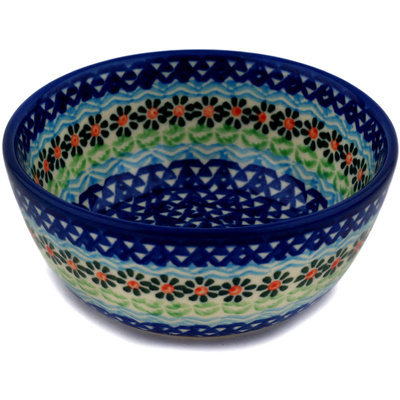 Polish Pottery Bowl 5&quot; Daisies By The Sea