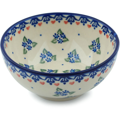 Polish Pottery Bowl 5&quot; Daisy Dollops