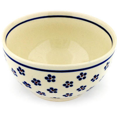 Polish Pottery Bowl 5&quot; Daisy Dots