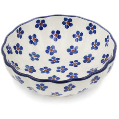Polish Pottery Bowl 5&quot; Daisy Dots