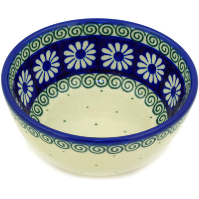 Polish Pottery Bowl 5&quot; Daisy Swirl