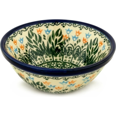 Polish Pottery Bowl 5&quot; Dancing Tulips