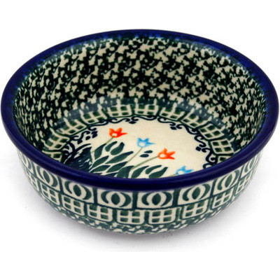 Polish Pottery Bowl 5&quot; Dancing Tulips