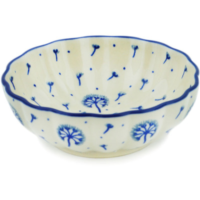 Polish Pottery Bowl 5&quot; Dandelions, Kites, Wind
