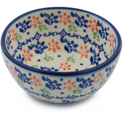 Polish Pottery Bowl 5&quot; Diamond Daisy