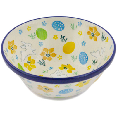 Polish Pottery Bowl 5" Egg Hunt