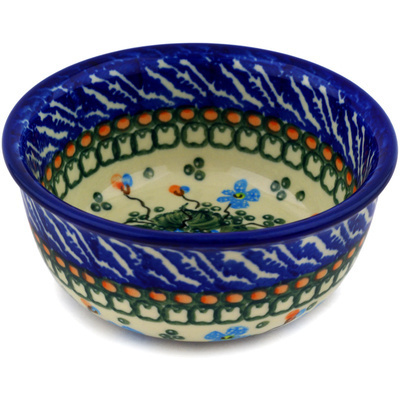 Polish Pottery Bowl 5&quot; Emerald Berries UNIKAT