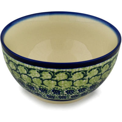 Polish Pottery Bowl 5&quot; Emerald Forest