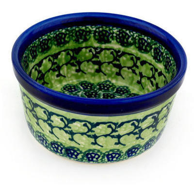 Polish Pottery Bowl 5&quot; Emerald Forest