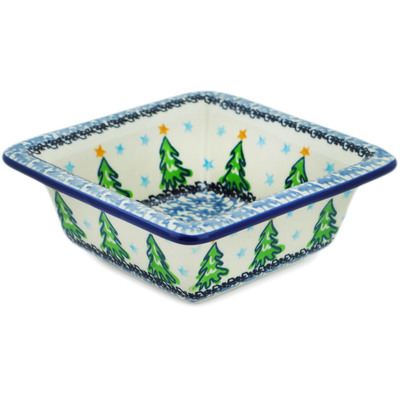 Polish Pottery Bowl 5&quot; Ethereal Evergreen