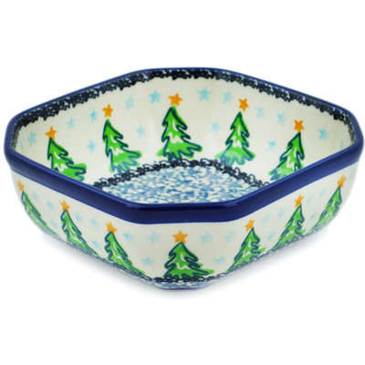 Polish Pottery Bowl 5&quot; Ethereal Evergreen