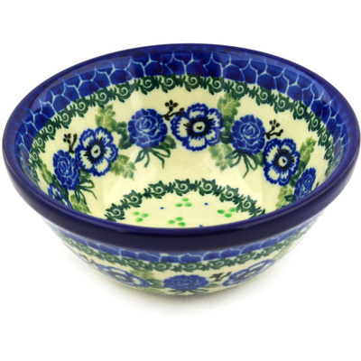 Polish Pottery Bowl 5&quot; Everlasting Flowers