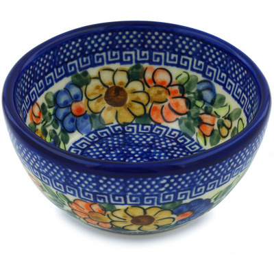 Polish Pottery Bowl 5&quot; Fall Garden UNIKAT