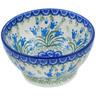 Polish Pottery Bowl 5&quot; Feathery Bluebells